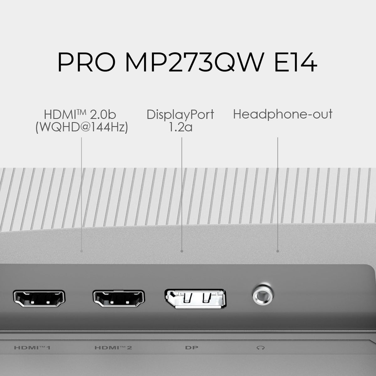msi PRO MP273QW E14 27-inch IPS 2560 x 1440 (QHD) Computer Monitor, 144Hz,Adaptive-Synch, HDMI, DP Port, VESA Mountable, Height Adjustable, Tilt, Speaker, 1ms, White