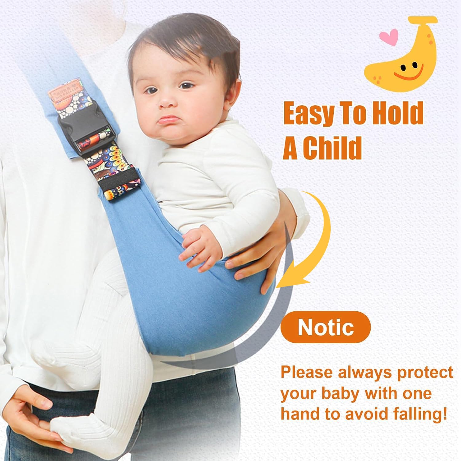 Baby Sling Carrier,2026 New Baby Carrier, Adjustable Baby Sling, Anti-Slip Hip Seat Portable Toddler Carrier,Carrying 10-30 lbs(Black)