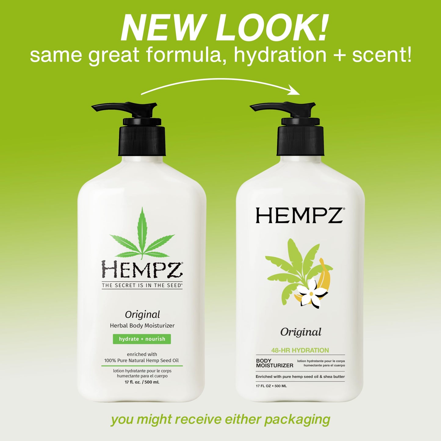 Hempz Original Herbal Body Moisturizer, 17 Fl Oz