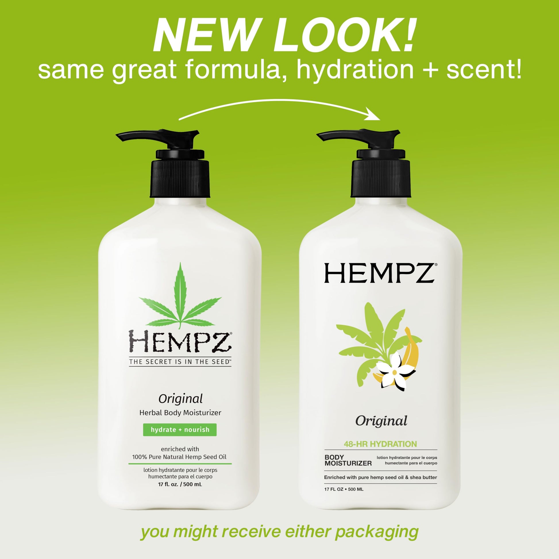 Hempz Original Herbal Body Moisturizer, 17 Fl Oz