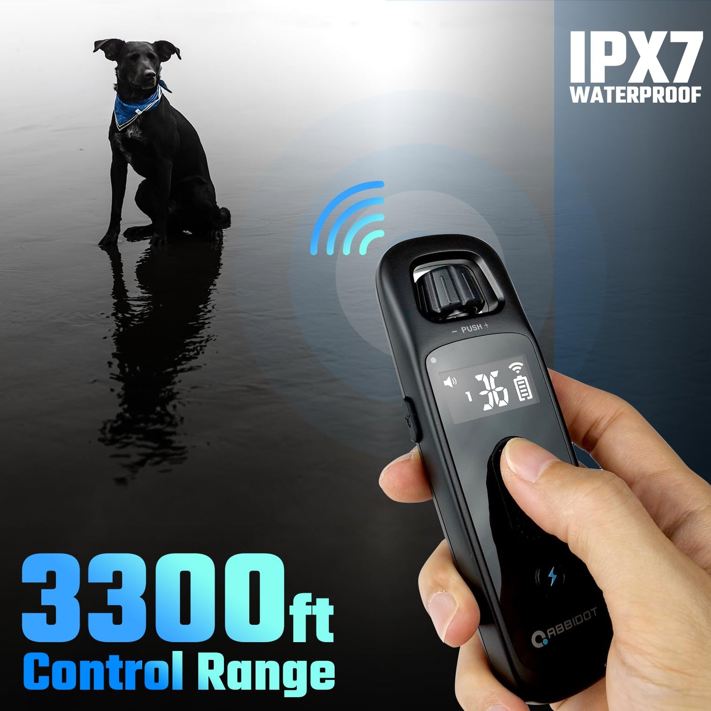 ABBIDOT 3300 Ft Dog Training Collar with Remote - [New Version] Shock Collar, 5 Training Modes, 88 Levels e Collar, Waterproof Training Collar for Small Medium Large Dogs(15~120 lbs)