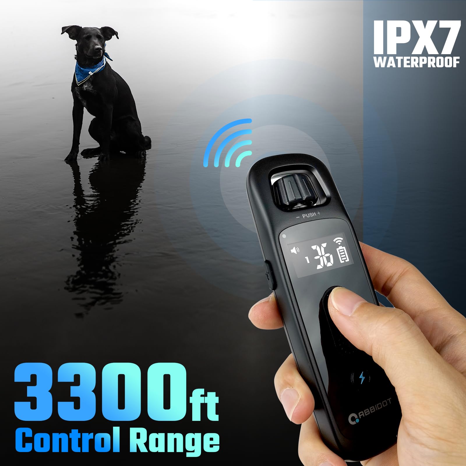 ABBIDOT 3300 Ft Dog Training Collar with Remote - [New Version] Shock Collar, 5 Training Modes, 88 Levels e Collar, Waterproof Training Collar for Small Medium Large Dogs(15~120 lbs)