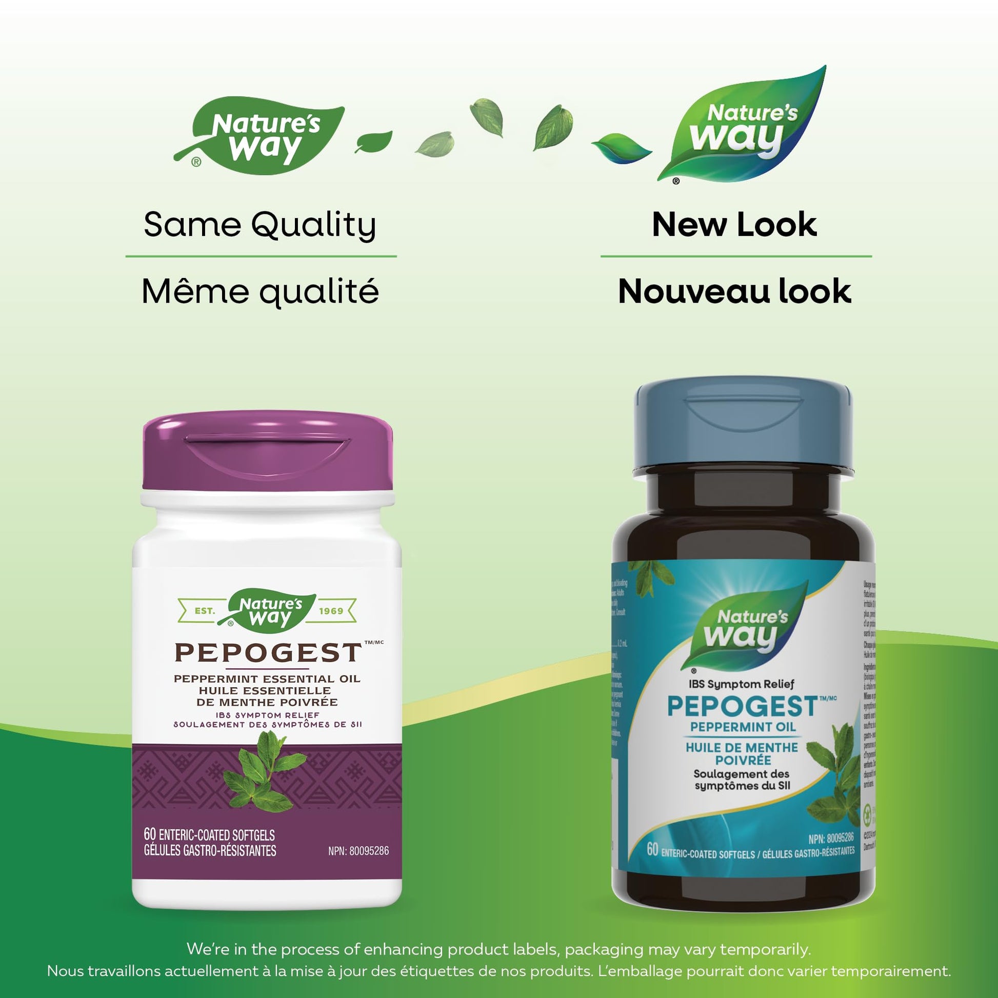Nature’s Way Pepogest Peppermint Oil Softgels – Help Relieve Abdominal Pain, Gas & Bloating Associated with Irritable Bowel Syndrome – Enteric-Coated – 60 Capsules - Available at All In One Marketplace Canada