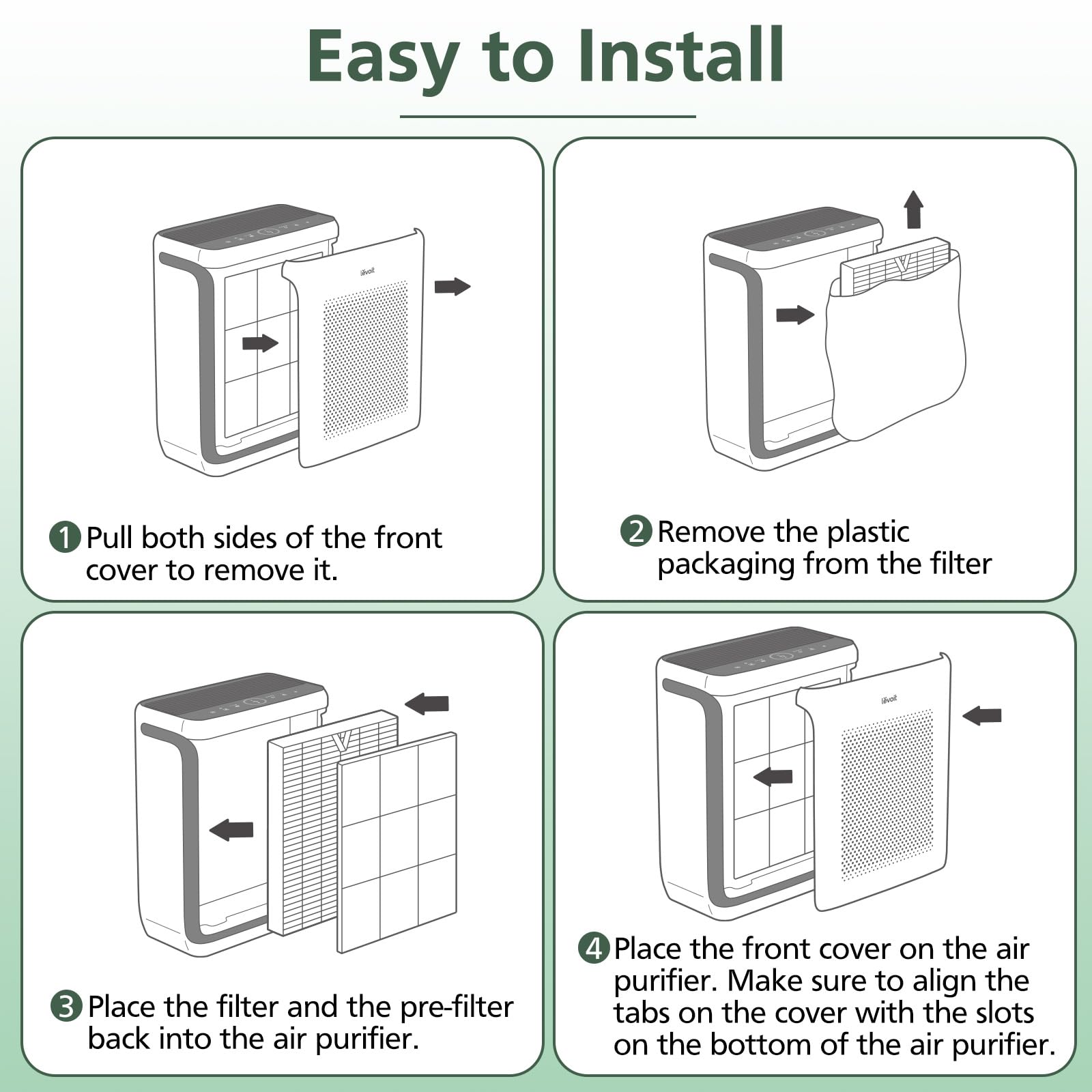 Vital 200S Replacement Filter for LEVOIT Vital 200S Vital 200S-P Air Purifier, HEPA and High-Efficiency Activated Carbon Filter, Vital 200S-RF, LRF-V201-WUS, 2 Pack, White - Available at All In One Marketplace Canada