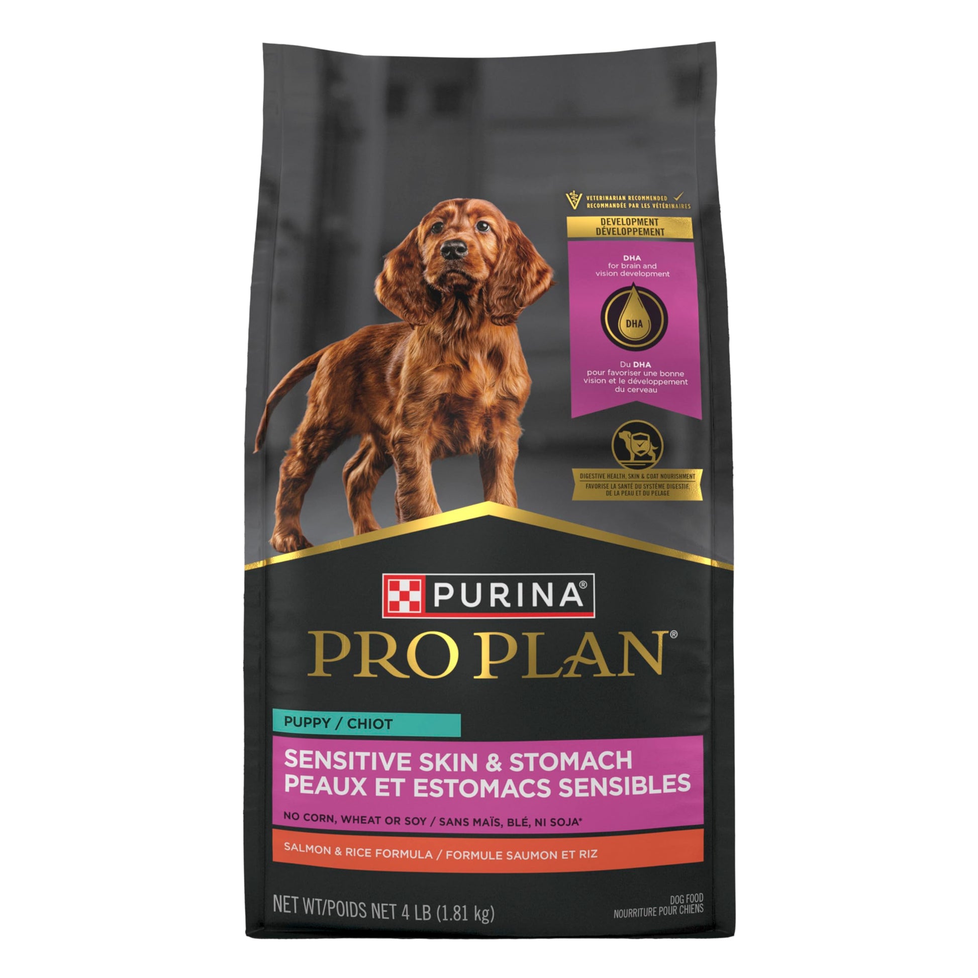Purina Pro Plan Dry Puppy Food, Development Sensitive Skin & Stomach Salmon & Rice - 1.81 kg Bag (1 Pack) Pro Plan
