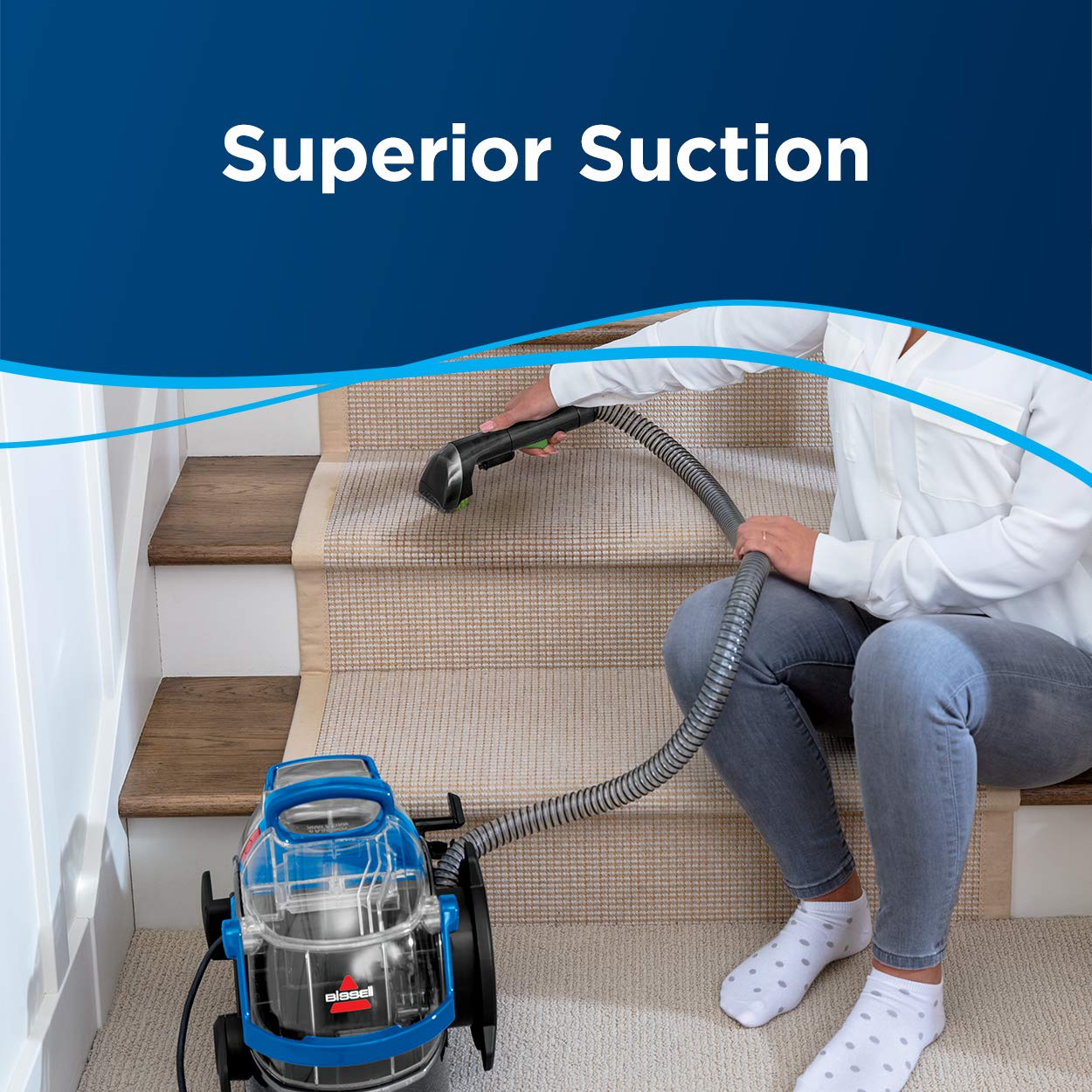 BISSELL Spotclean Professional Portable Carpet And Upholstery Deep Cleaner With Full-Sized 5.9 Amp, 5Ft Hose With 3" Tough Stain Brush, 3-In-1 Stair And Hydro-Rinse Self-Cleaning Tools, 2891B 🍁 All In One Marketplace Canada