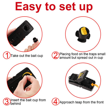 Mouse Traps 8 Pack - Humane Instant Catch Reusable Indoor/Outdoor Snap Traps for Small Mice, Safe & Effective Rodent Catcher with Easy Clean Design (Kids & Pets Friendly)