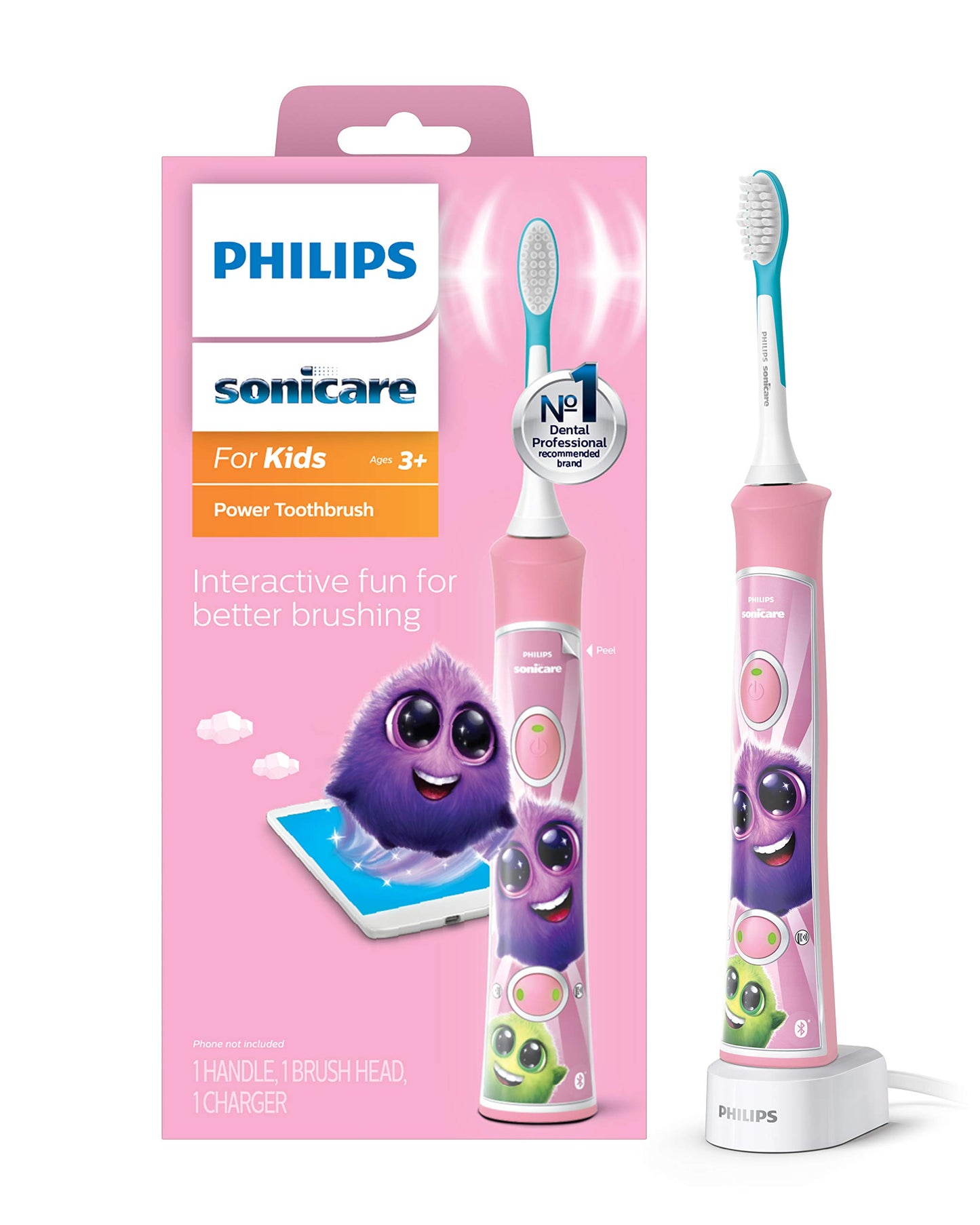 Philips Sonicare for Kids Pink Rechargeable Electric Toothbrush, HX6351/41 🍁 All In One Marketplace Canada