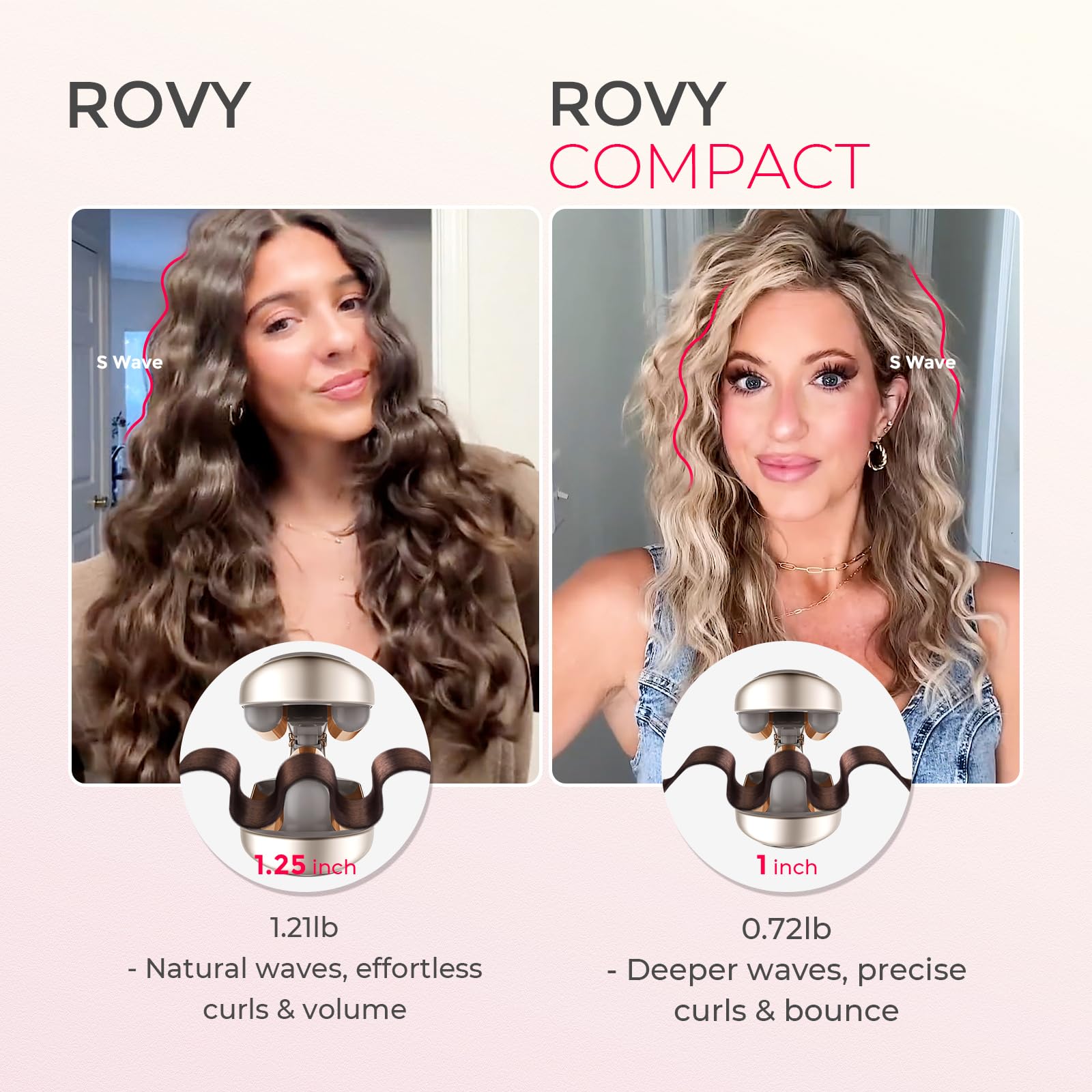TYMO ROVY Hair Waver Curling Iron, 3-Barrel Ionic Hair Curler with 9 Heat Settings, Beach Waves Crimper for Women, Travel-Friendly, Anti-Scald, Fast Heating, Easy to Use, Elegant Gold, 1 Inch