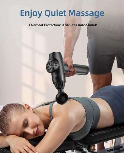 AERLANG Massage Gun,Mothers day gifts ideas Percussion Massage Gun, Muscle Handheld Deep Tissue Massager (Black)-– Six Different Adjustable Heads for Different Muscle Groups - 20 Speed Option - Available at All In One Marketplace Canada