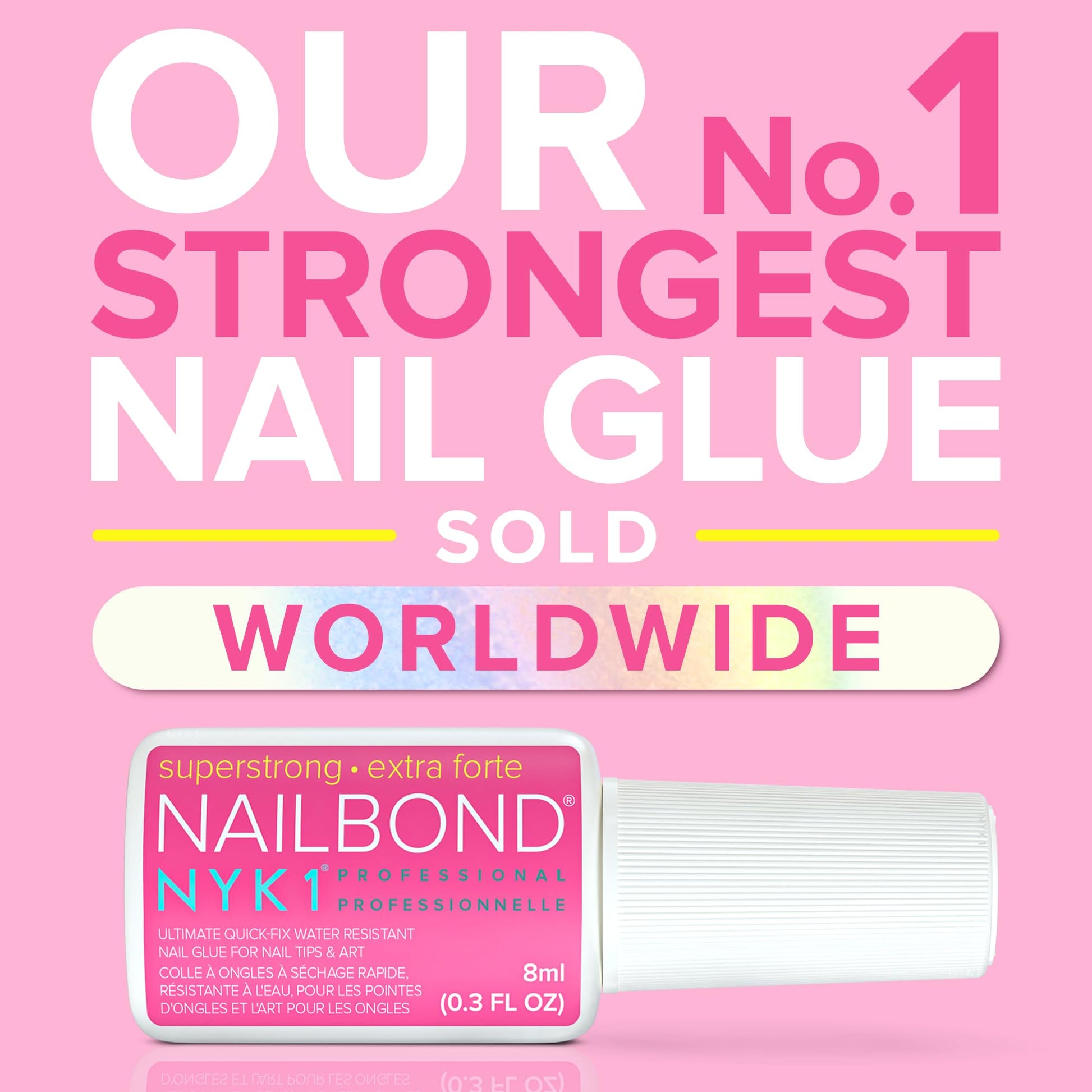 NYK1 Super Strong Nail Glue For Press On Nails, Nail Tips And Acrylic Nails (8ml) Nail Bond Brush On Nail Glue For Acrylics Glue On Nails And Fake Nails With Glue Brush for Stick On Nails Tips - Available at All In One Marketplace Canada