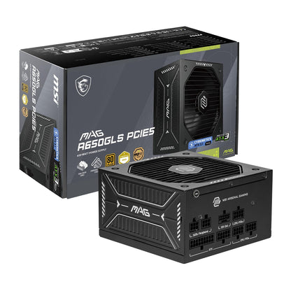 MSI MAG A650GLS PCIE5, Fully Modular Compact Gaming 650W Power Supply, 80+ Gold, ATX 3.1 & PCIe 5.1 Ready, Native Dual-Color 12V-2x6 Cable, Low-Noise, Embossed Jacket Cables, 10 Year Warranty