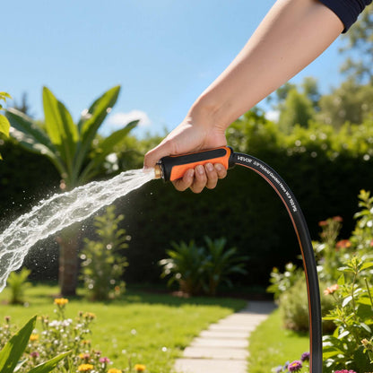 VEVOR Garden Hose, 100 ft 5/8" Heavy Duty 4-Layer Rubber Water Hose, 150PSI Working & 600PSI Burst, Flexible & Non-Kink Outdoor Waterhose with 3/4" Fitting, Lightweight Hoses for Gardening Cleaning 🍁 All In One Marketplace Canada