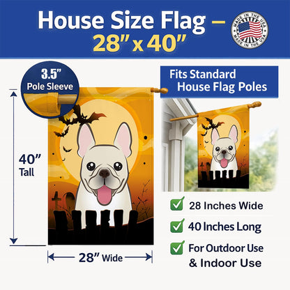 Drapeau de maison en toile Caroline's Treasures BB1796CHF Bouledogue français d'Halloween, multicolore, grand