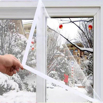 Mellroom Window Insulation Kit 47inX63in(120X160cm) for Winter Keep Cold Out,cuttable Transparent Film 180㎛ Thickness,Easy to Open for Ventilation,held by Adhesive Strips,Reusable Plastic Window wrap 🍁 All In One Marketplace Canada