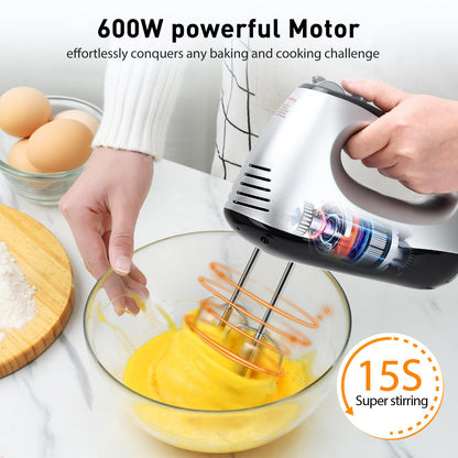 Lychee Hand Mixer Electric 600W Powerful Handheld Kitchen Mixer Portable 🍁 All In One Marketplace Canada