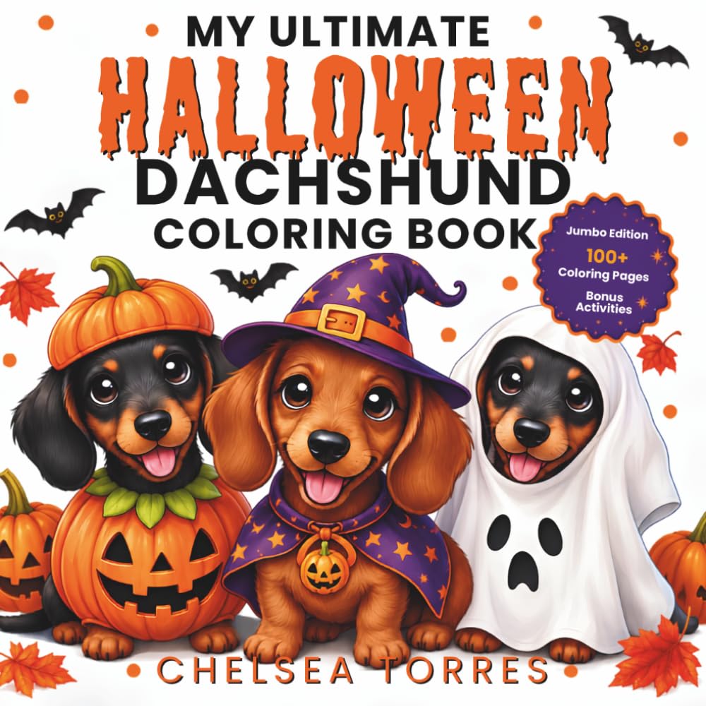 Mon livre de coloriage ultime de teckels pour Halloween