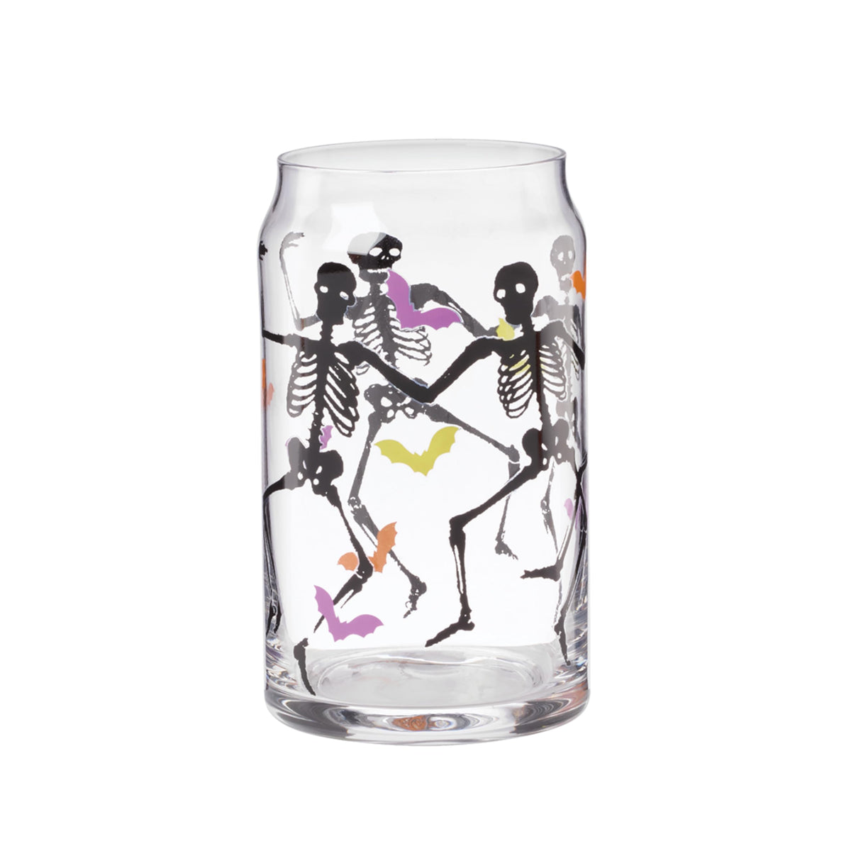 Verres à boire Cambridge, verres isothermes « Halloween Harvest », ensemble de 12, lavables au lave-vaisselle, tasses en verre, tasses à café glacé effrayantes, décoration d'Halloween squelettes effrayants (assortis, 12 pièces, 473 ml)