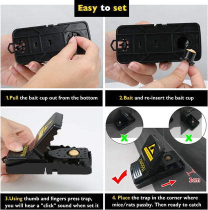 Mouse Trap, Mouse Traps that Work Mice Trap Outdoor Indoor Best Snap Traps for Mouse/Mice Safe and Reusable 6 Pack Quick Kill Mouse Traps