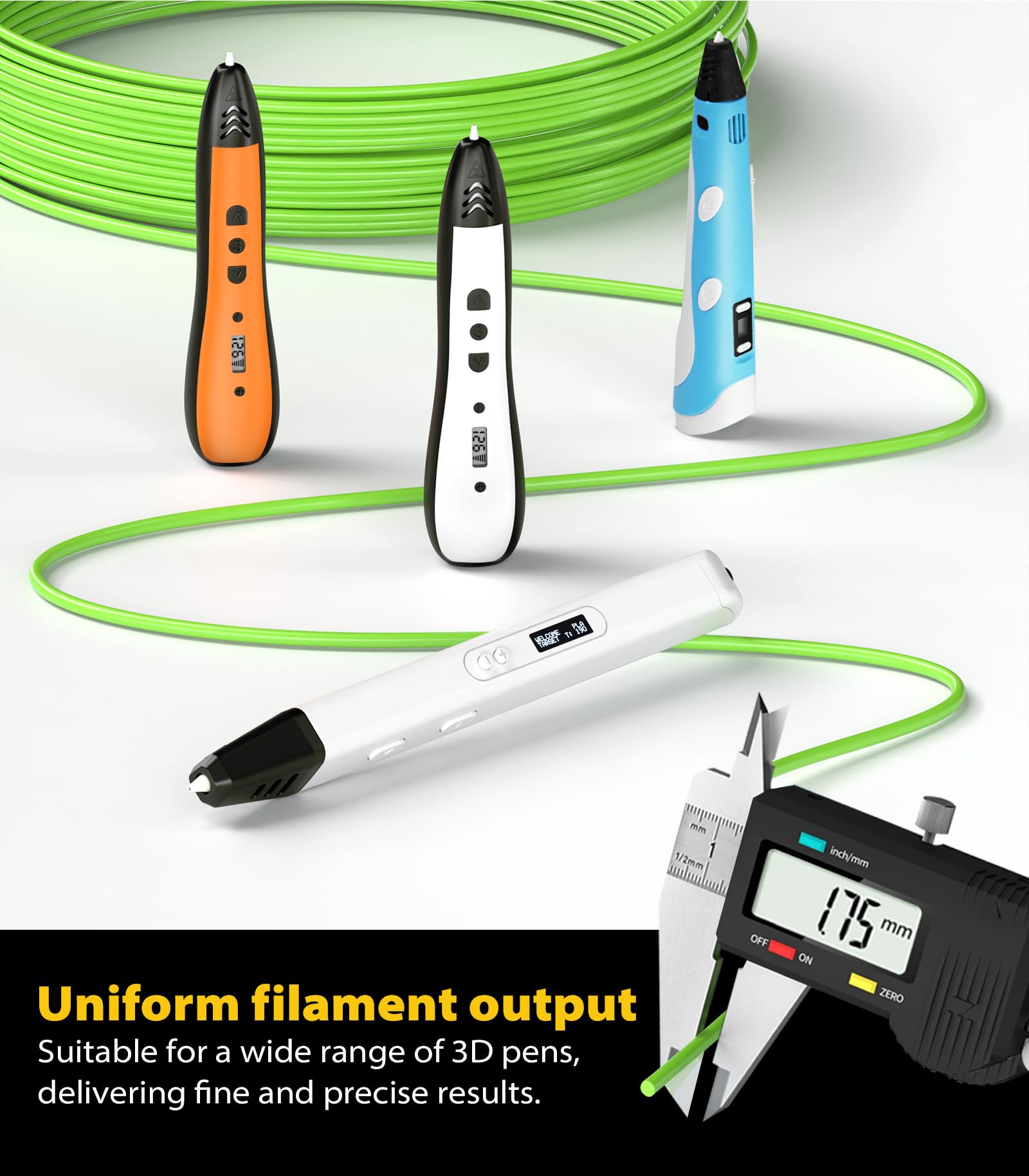 3D Pen Filament Refills 15 Colors, Each Color 16 Feet Total 240 Feet, 1.75 mm Pla Filament Comes with 2 Finger Caps & Copybook,3D Printing Pen Filament Refills Compatible with Mynt3d,scrib3d 3D Pen