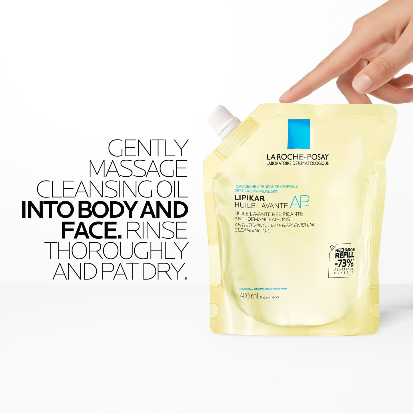 La Roche Posay Cleansing Body Oil Refill, Lipikar Oil AP+ Soap-Free Face & Body Shower Oil for Very Dry, Sensitive Skin with Shea Butter & Niacinamide, Alcohol Free, Hypoallergenic Fragrance, 400mL - Available at All In One Marketplace Canada