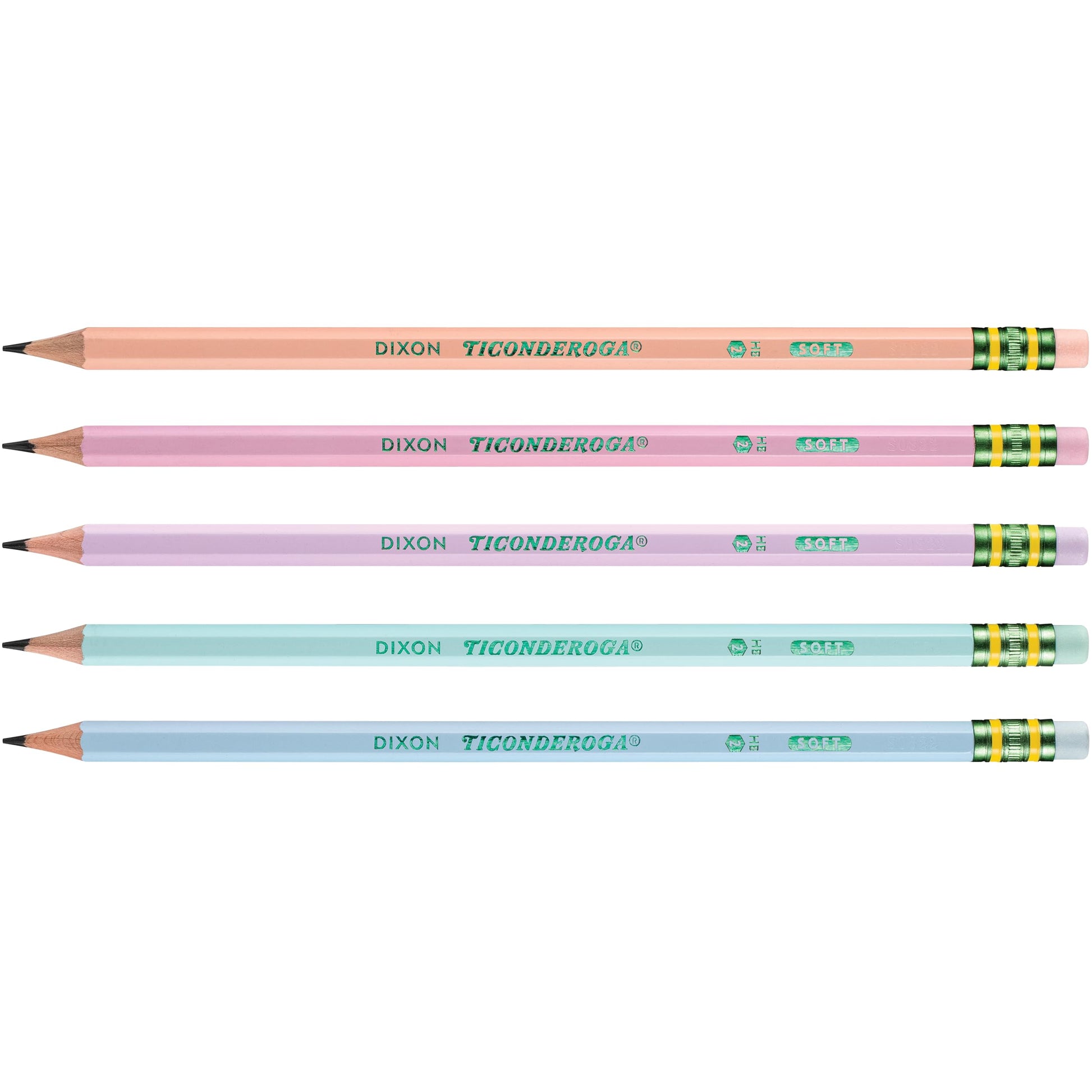 Ticonderoga Wood-Cased Pencils Master Pack, Pre-Sharpened, #2 HB Soft, Pastel Colors, 150 Count Ticonderoga