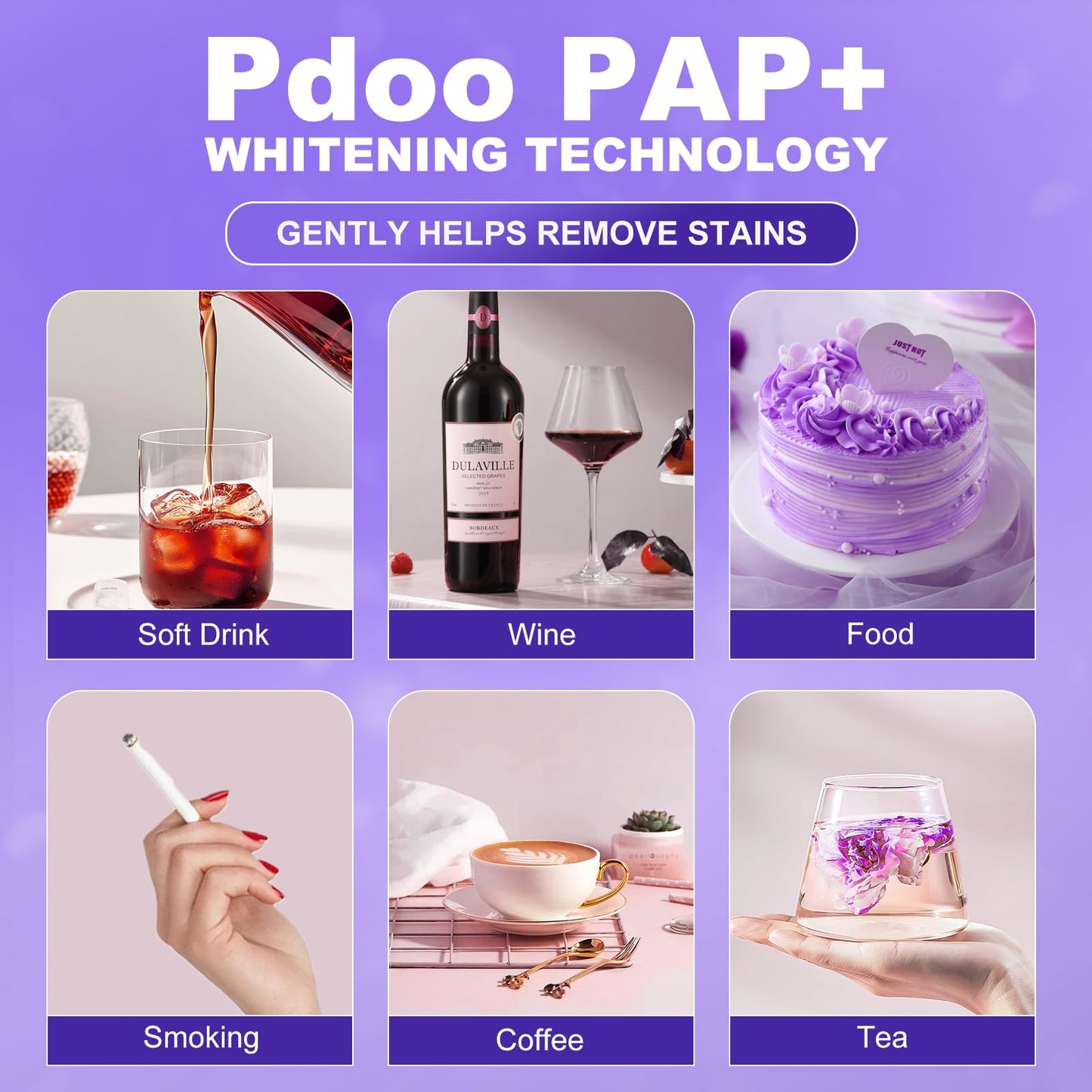 Purple Teeth Whitening Strip 20 Non-Slip Strips - Whitening for Teeth Sensitive, Professional Teeth Whitening Strips, Fast Remove Smoking, Coffee, Wine Stains, Teeth Whitening Kit Pack - Available at All In One Marketplace Canada