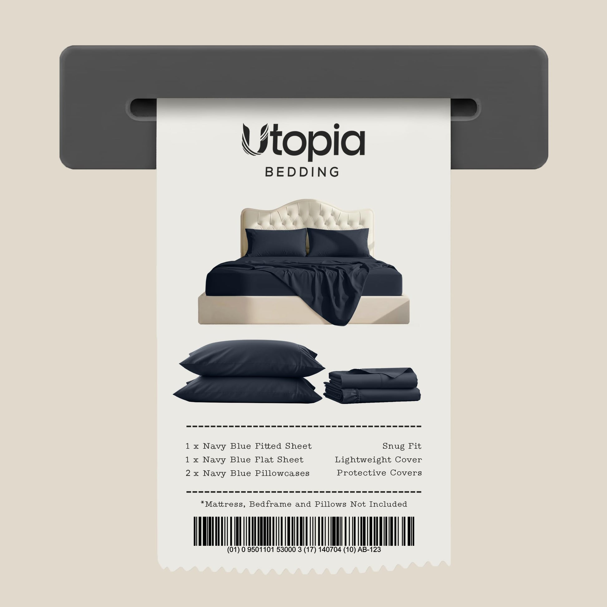 Utopia Bedding Queen Bed Sheet Set - 4 Piece Bedding - Soft Brushed Microfiber Fabric - Shrinkage & Fade Resistant - Easy Care (Navy)