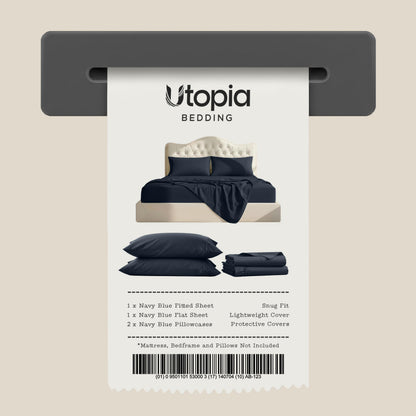 Utopia Bedding Queen Bed Sheet Set - 4 Piece Bedding - Soft Brushed Microfiber Fabric - Shrinkage & Fade Resistant - Easy Care (Navy)