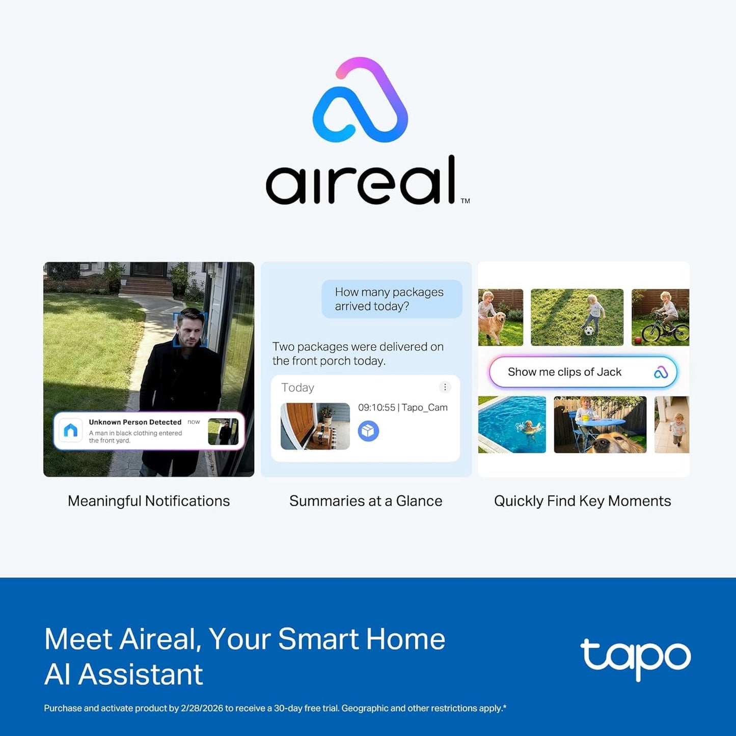 Tapo 2K Dual Lens 360° Pan/Tilt Security Battery Camera Wireless w/Solar Panel, 165° Wide View + 6mm Telephoto, Free Person/Vehicle Detection, SD/Cloud Storage, Works w/Alexa & Google (Tapo C645D KIT)