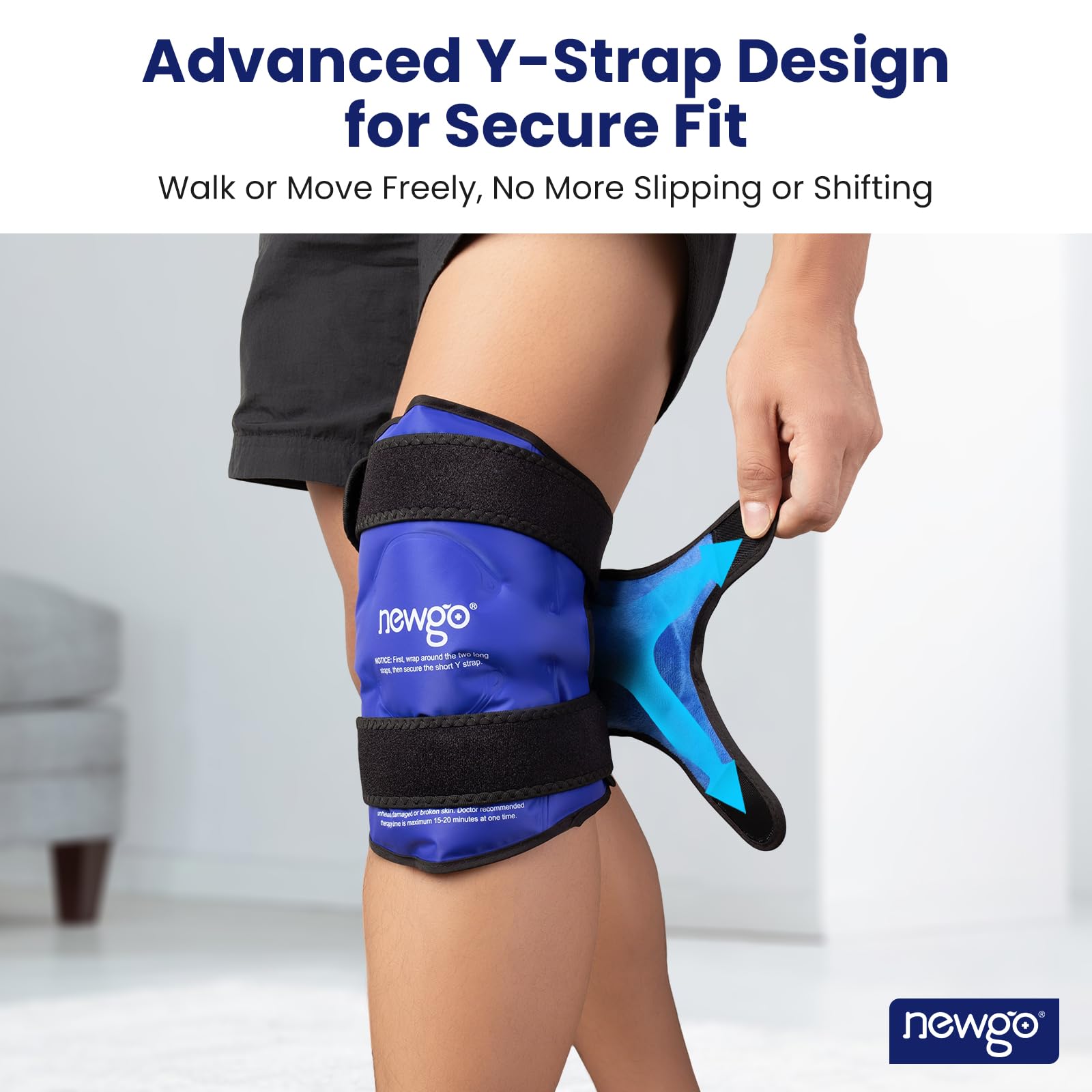 NEWGO Ice Pack for Knee Replacement Surgery, Reusable Gel Cold Pack Knee Ice Pack Wrap Around Entire Knee for Knee Injuries, Knee Ice Wrap for Pain Relief, Swelling, Bruises - Available at All In One Marketplace Canada