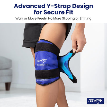 NEWGO Ice Pack for Knee Replacement Surgery, Reusable Gel Cold Pack Knee Ice Pack Wrap Around Entire Knee for Knee Injuries, Knee Ice Wrap for Pain Relief, Swelling, Bruises - Available at All In One Marketplace Canada
