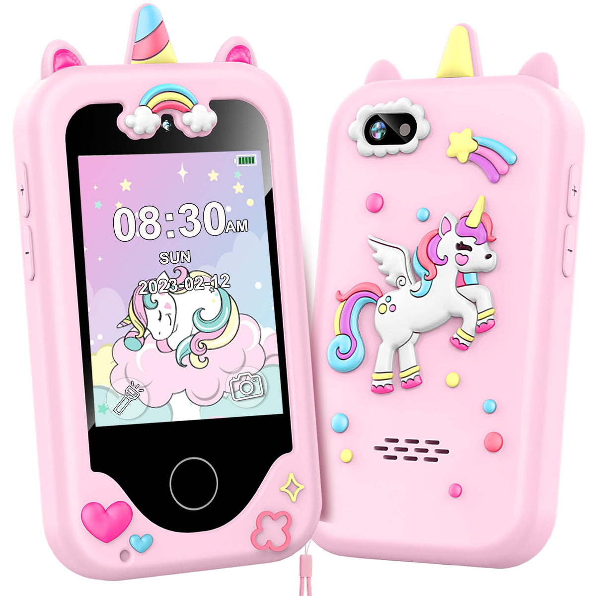 Kids Smart Phone for Girls Toys, Gifts for 3-10 Year Old Girls Boys Pink 🍁 All In One Marketplace Canada