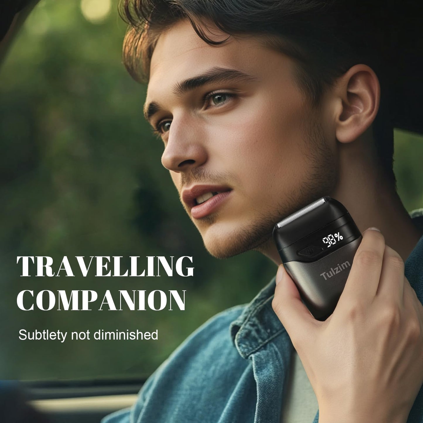 Tulzim Electric Foil shaver For Men: Portable electric razor for Beard/Face - 𝟑 𝐅𝐥𝐨𝐚𝐭𝐢𝐧𝐠 𝐁𝐥𝐚𝐝𝐞 LED Display USB-C Fast Rechargeable - 𝐈𝐏𝐗𝟕 𝐖𝐚𝐭𝐞𝐫𝐩𝐫𝐨𝐨𝐟 for Travel & Home - Light grey - Available at All In One Marketplace Canada