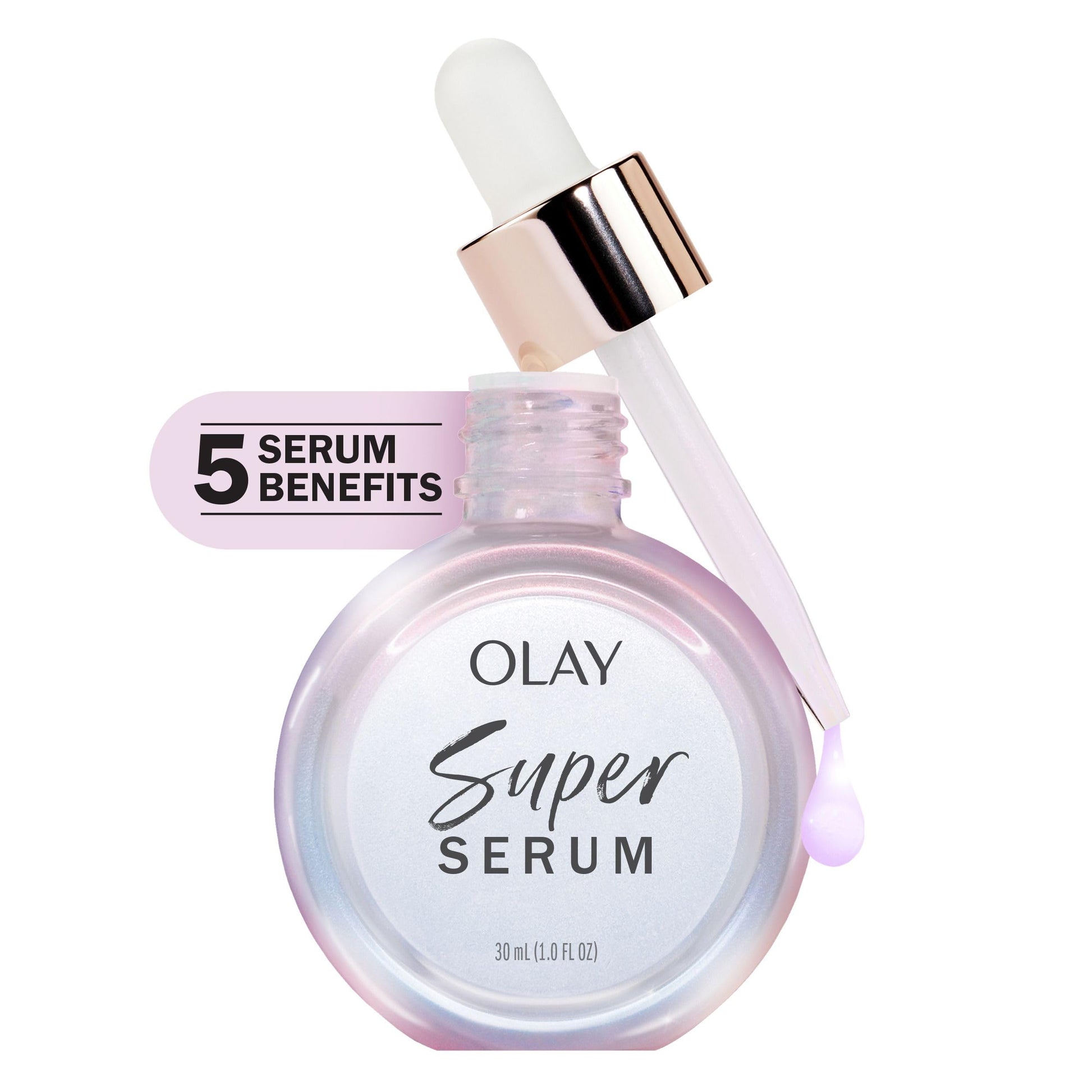 Olay Super Serum - Niacinamide, Vitamin C & E, Collagen Peptide, AHA - 5-in-1 Skin Care Benefits for Face - Healthy Glow, Brightening, Hydrating, Smoothing, Firming, Evens Tone, Anti-Aging, 30 mL Olay