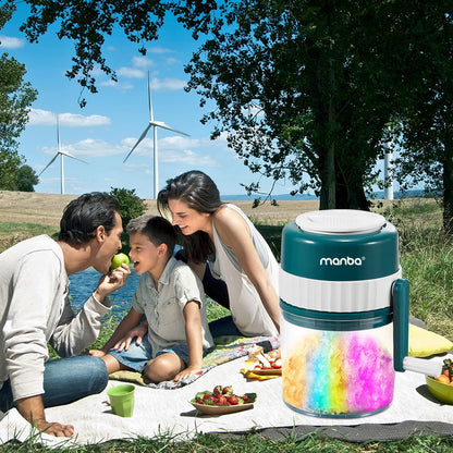 MANBA Ice Shaver and Snow Cone Machine - Premium Portable Ice Crusher and Shaved Ice Machine with Free Ice Cube Trays - BPA Free - Available at All In One Marketplace Canada