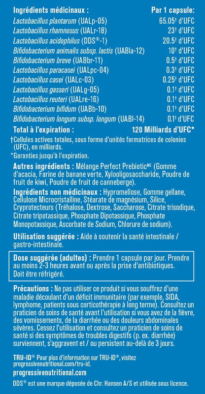 Progressive Perfect Probiotic 120 Billion CFU, Ultra-Strength 11-Strain Formula + Prebiotic Blend, with Lactobacillus plantarum and L. rhamnosus, Delayed-Release Guaranteed Potency, DNA-Verified, Gut and Digestive Support, 30 Vegan Capsules Progressive Health