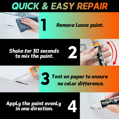 Touch Up Paint For Cars, Two-In-One Car Paint Scratch Repair, Quick And Easy, Automotive Touch Up Paint (White)
