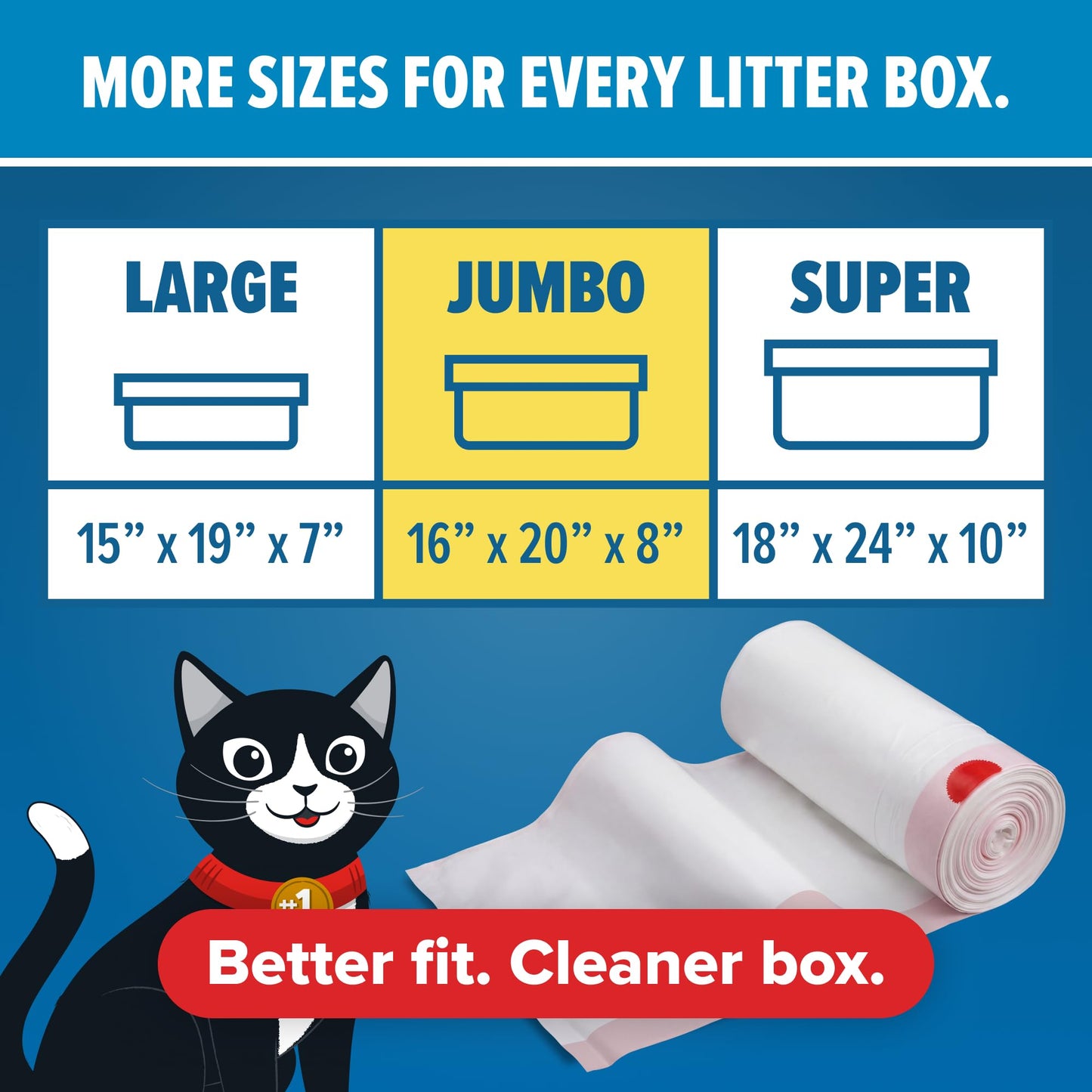 Jonny Cat Litter Box Liners: Heavy Duty - Tear & Leak Resistant - Drawstring Close - Jumbo, 15 Count JONNY CAT