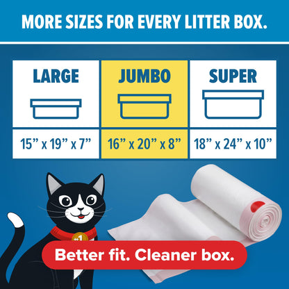 Jonny Cat Litter Box Liners: Heavy Duty - Tear & Leak Resistant - Drawstring Close - Jumbo, 15 Count JONNY CAT