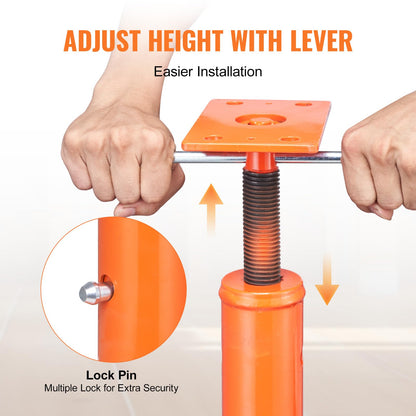 VEVOR House Floor Jack, 56"-100" Height Range, 18000 lbs Max Load Capacity, Adjustable Support Beam Basement Jack Post Pole for Leveling, Lift Support Steel Telescoping Jack for Temporary Support VEVOR