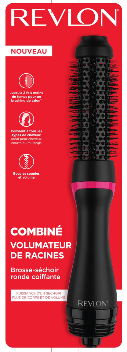 Revlon RVDR5292F One-Step™ Root Booster with Ionic Technology, 1.5 Inch Round Brush Ionic Hair Dryer, Hair Styler, 3 Heat/Speed Settings, Travel Friendly, All Hair Types, Less Frizz, Shiny Hair, Black - Available at All In One Marketplace Canada