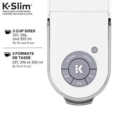 Keurig K-Slim Single Serve K-Cup Pod Coffee Maker, Featuring Simple Push Button Controls and MultiStream Technology, White 🍁 All In One Marketplace Canada