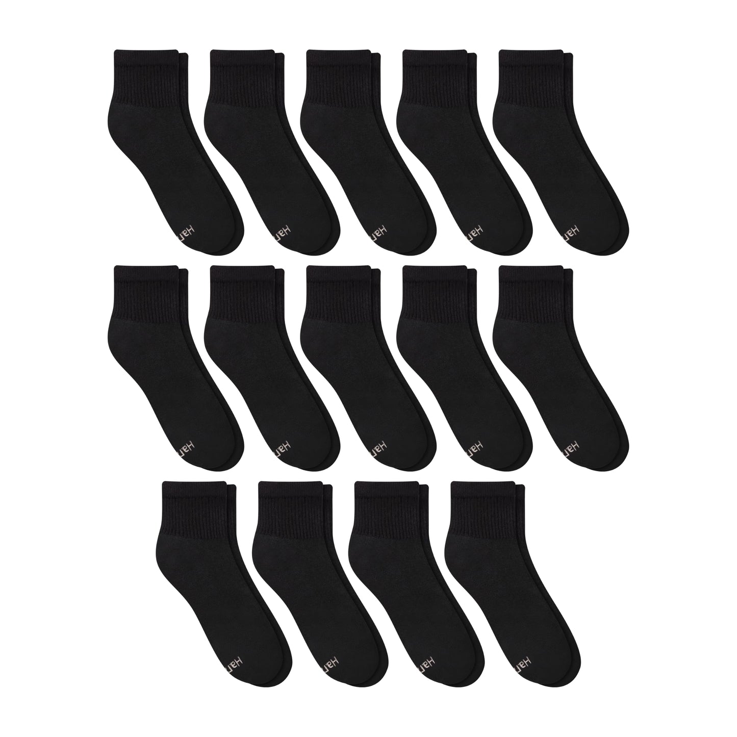 Hanes Womens Value Pack, Ankle Soft Moisture-wicking Socks, Available In 10 And 14-packs, Black - 14 Pack, 5-9 US Hanes