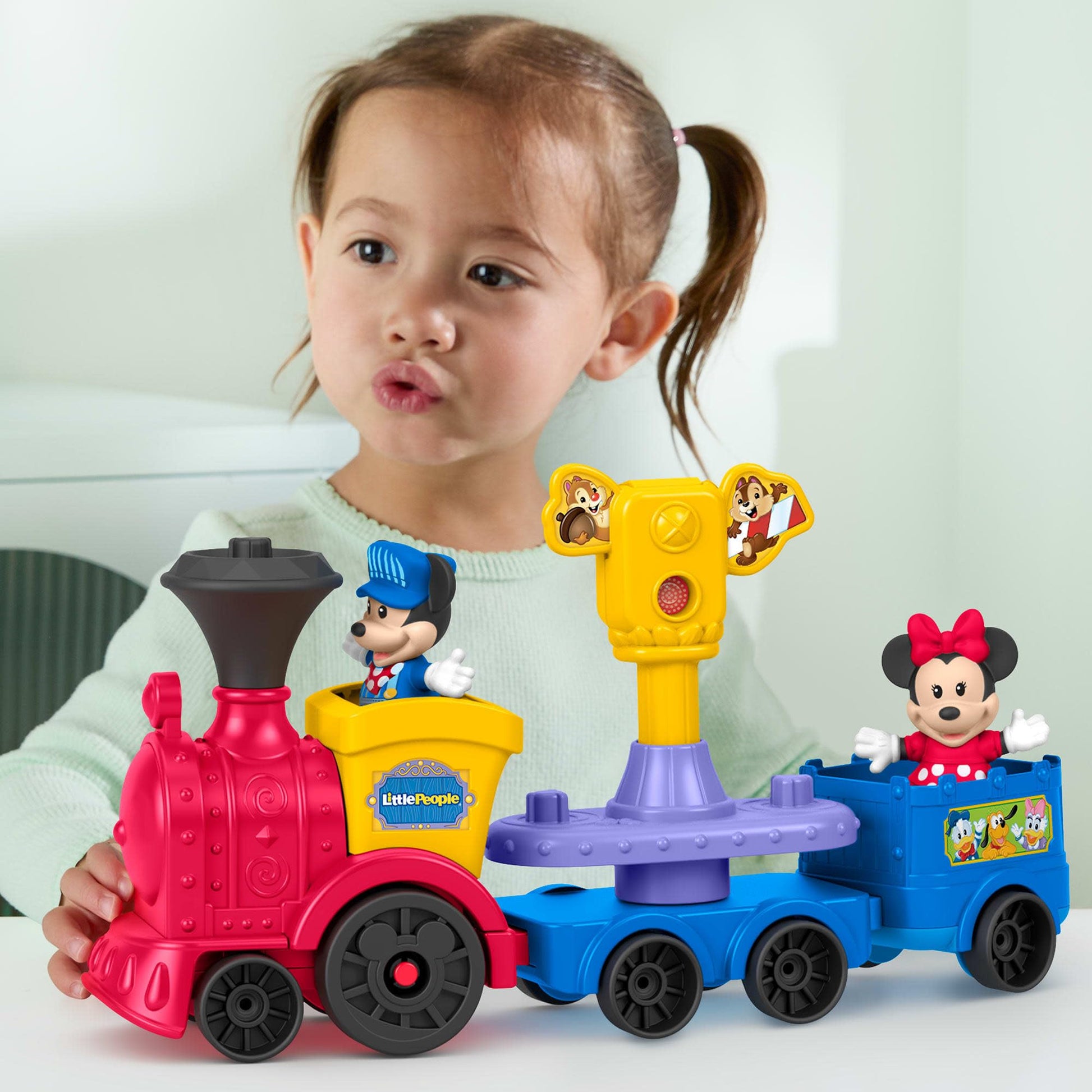 Fisher-Price Little People Toddler Toy Disney Jr Mickey & Minnie Musical Train with 2 Figures for Pretend Play Kids Ages 18+ Months Fisher-Price