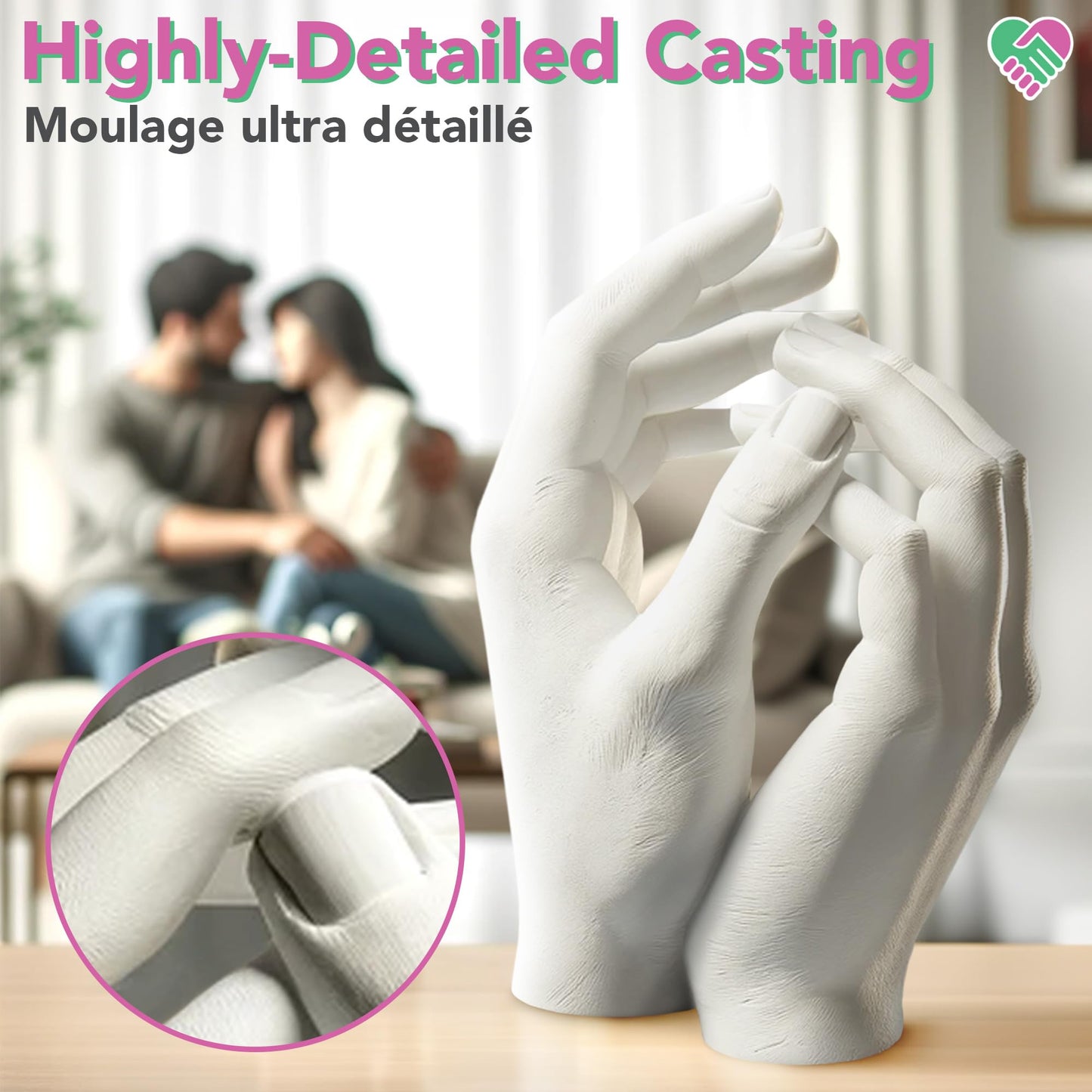 Luna Bean Hand Casting Kit – The Original Hand Mold Kit – Anniversary Engagement Gifts for Women Men Her Him Couples Wife Boyfriend Girlfriend Wedding Bridal Shower - Available at All In One Marketplace Canada