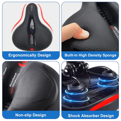 Roryimke Comfortable Bike Seat Replacement Bike Saddle Dual Shock Absorbing Ball Anti-Slip Bicycle Saddle Waterproof Bicycle Seat for Men Women Universal Fit for Exercise Indoor Mountain Road Bikes