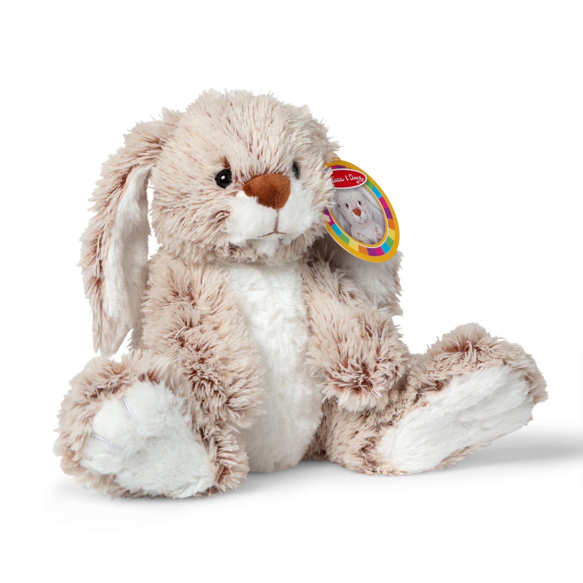 Melissa & Doug Burrow Bunny Stuffed Animal Plushie with Big Feet, Floppy Ears & Fluffy Tail, Adorable Pretend Play Toddler Toys for Girls & Boys 3+ Melissa & Doug