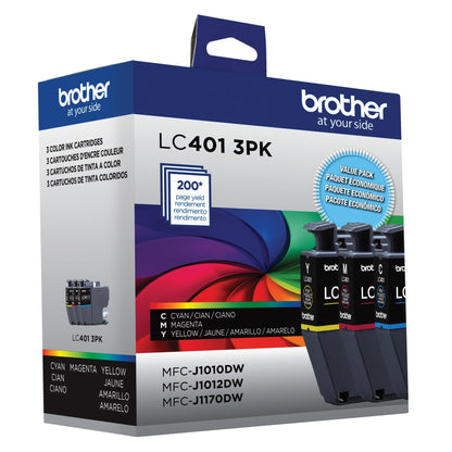 Brother Genuine LC4013PKS Standard-Yield Colour Ink Cartridge 3-Pack