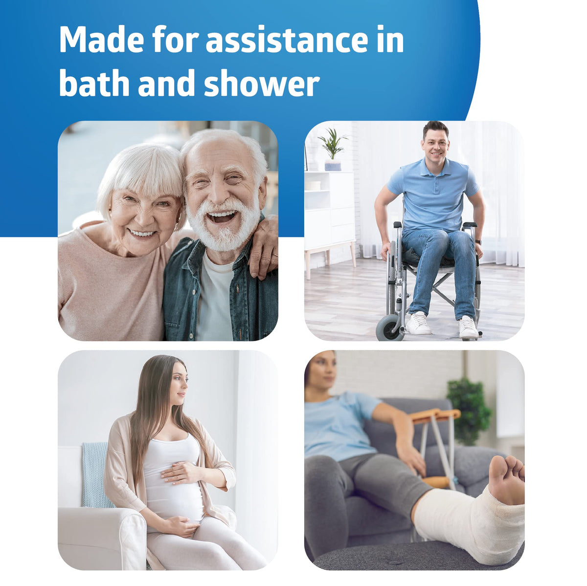 Medline Shower Chair with Backrest and Padded Armrests, 350lb Capacity
